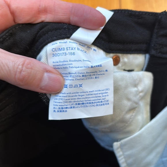 ACNE STUDIOS 26 x 32 Blå Konst Climb Stay Black Skinny Jeans - Picture 8 of 10